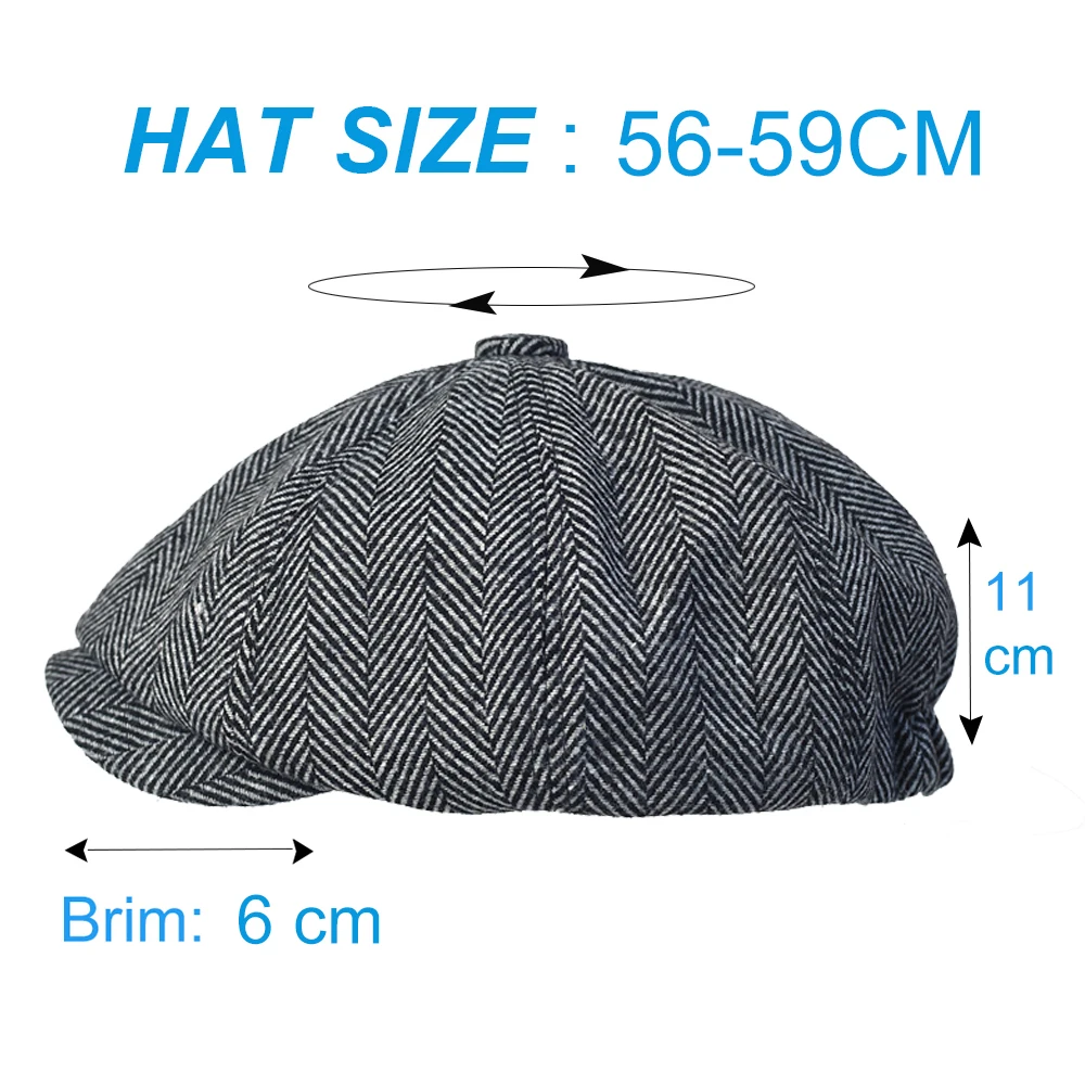 Top Trends: Peaky Blinders Hat Men's Newsboy Hats Vintage Herringbone Octagon Cap Women Berets Gatsby Flat Hat British Painters Hats Soft Shoppable Styles - Image 2