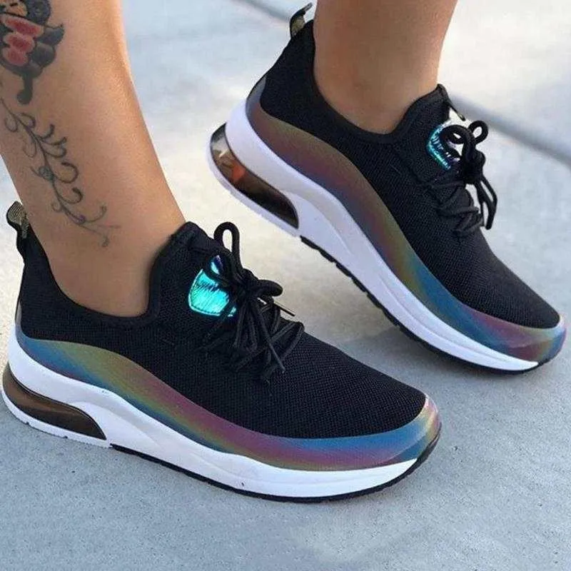 Top Trends: Women Colorful Running Sneakers Ladies Casual Shoes Lace Up Vulcanized Shoes Female Flat Walking Shoes Woman Sport Shoes Shoppable Styles - Image 2