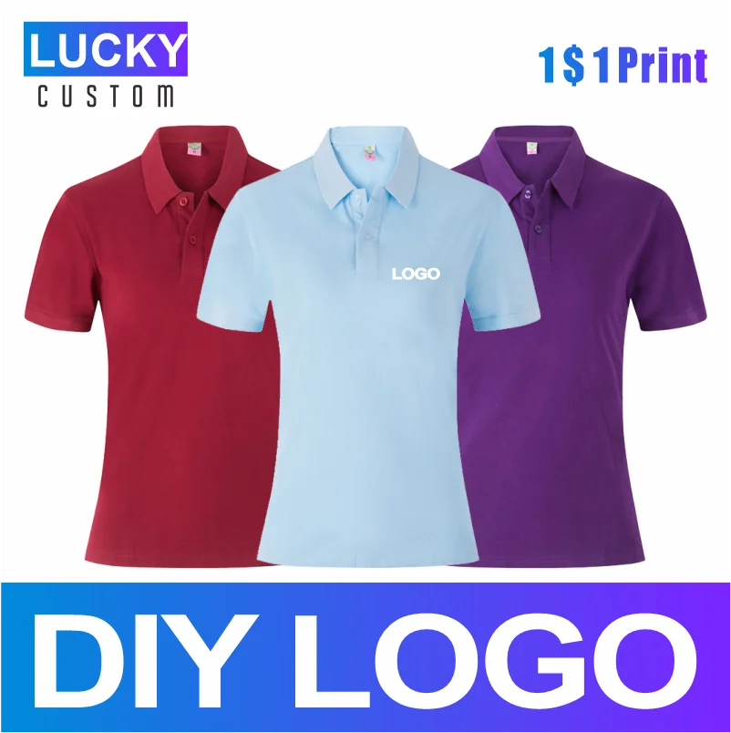 Top Trends: Women's 100% Combed Cotton Pure Cotton Short-sleeved Polo Shirt Custom Printed Embroidery Lgoo Solid Color Breathable Polo Shirt Shoppable Styles