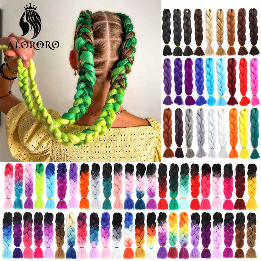 Top Trends: 24 Inches Jumbo Braiding Hair Synthetic Hair Extensions Afro Ombre Crochet Braid Hair Wholesale For Women Alororo Shoppable Styles