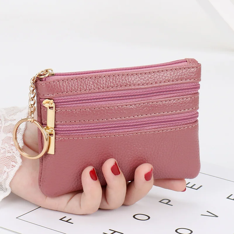 Top Trends: 2023 Fashion Women Wallet Clutch Three Zip Female Short Small Coin Purse New Brand Design Soft Mini Card Holder Wallet Money Bag Shoppable Styles