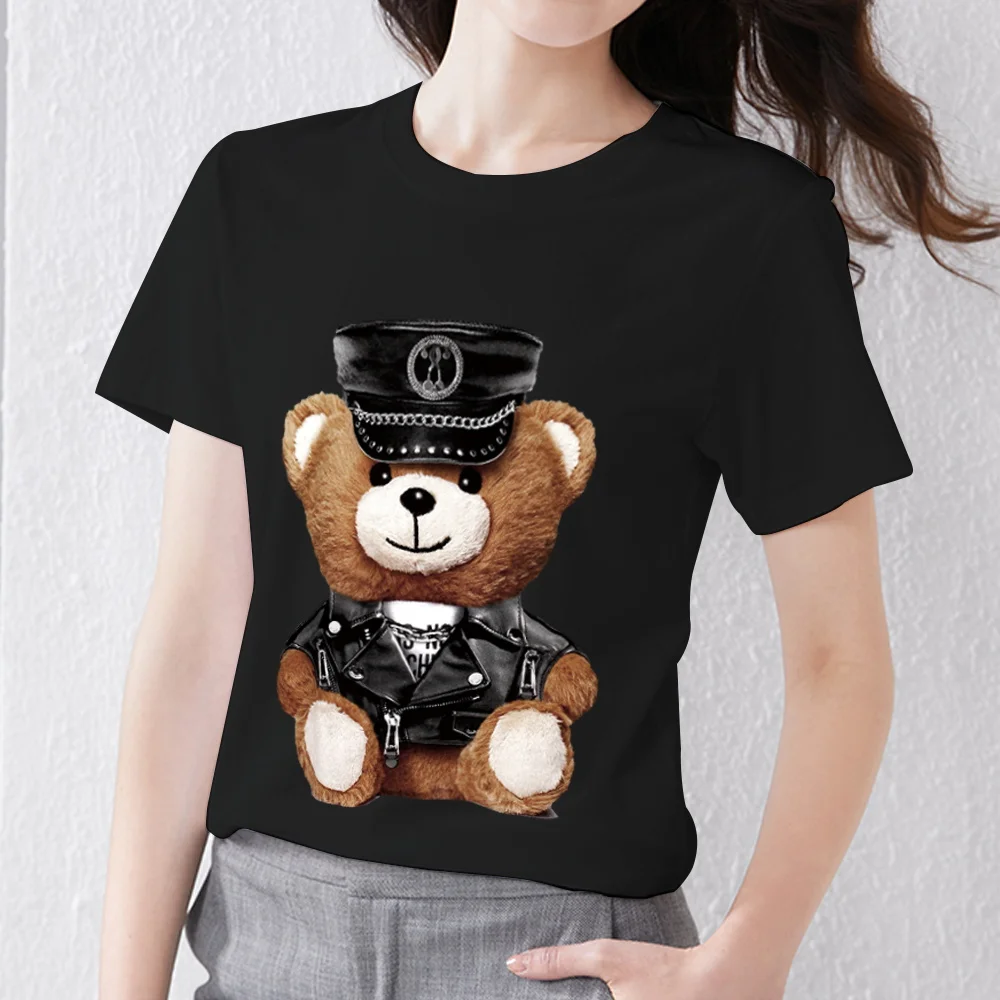 Top Trends: T-shirt Women's Street T-shirt Cartoon Cool Teddy Bear Print Cool Short-sleeved Soft Slim O-neck Women's Casual Commuter Top Shoppable Styles