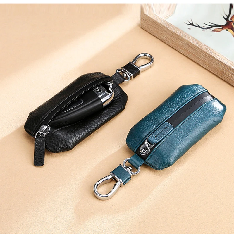 Top Trends: New Men Women Car Keychain Genuine Leather Wallets Coin Purse Zipper Bag Kay Case Housekeepers Purse Keychain Key Pouch Shoppable Styles