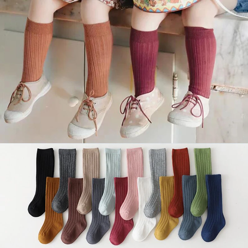 Top Trends: Spainish Children Socks Stripe Boys And Girls Cotton Sock Breathable Knee High Baby Long Socks School Uniform Socks 0-7Years Shoppable Styles