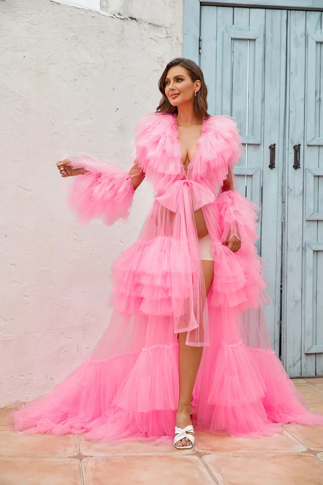 Top Trends: Maternity Robes Long Sexy Tulle Bathrobe Dresses Photo Shoot Birthday Bridal Fluffy Party Sleepwear Custom Made Gown Real Images Shoppable Styles