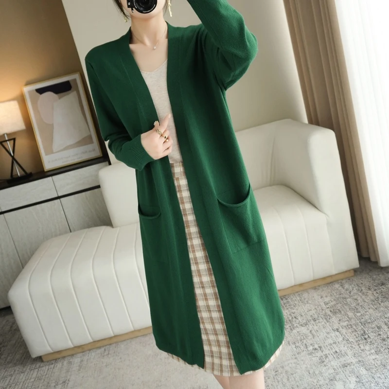 Top Trends: Women&#039;s Cashmere Cardigans 2021 New Style For Autumn And Winter Casual Long Knitted Cardigan Women Sweater Coat V-Neck Cardigans Shoppable Styles