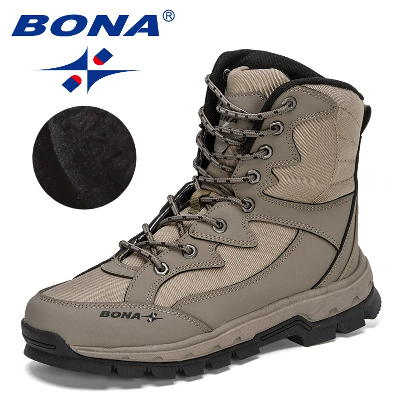 Top Trends: BONA 2022 New Designers Action Leather High Top Hiking Shoes Men Durable Anti-Slip Outdoor Climbing Hiking Shoes Man Ankle Boots Shoppable Styles