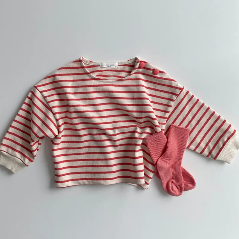 Top Trends: Autumn Baby Girl Striped T Shirts Cotton Long Sleeve Tops For Boys Infant Clothes Kids Loose Sweatshirt Baby Casual Pullover Shoppable Styles - Image 2