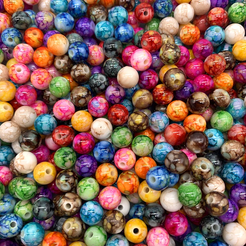 Top Trends: 8mm-10mm Round Shape Beads Jewelry Making Acrylic Beads Multicolor Loose Bead Jewelry DIY Accessory Shoppable Styles