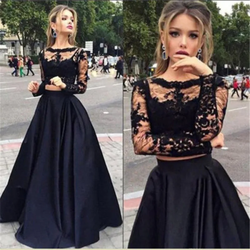 Top Trends: Black Chiffon Long Maxi Lace Dresses Womens Elegant Ladies Long Sleeve Hollow Out Evening Party Dresses Vestidos Shoppable Styles