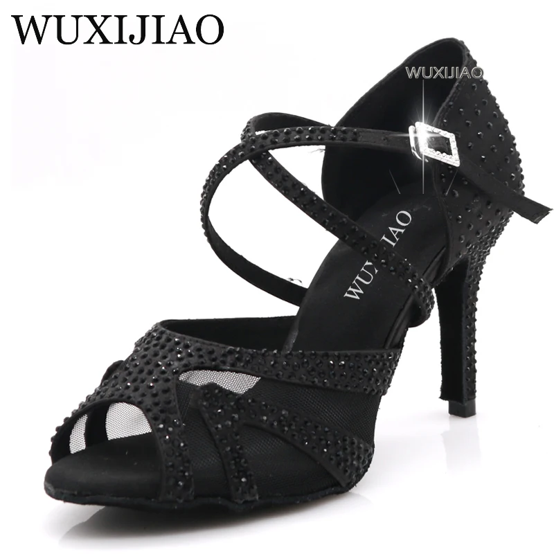 Top Trends: WUXIJIAO Women's Shoes Jazz Sneakers High Heel Black Rhinestone Dance Shoes Latin Dance Shoes Shoppable Styles