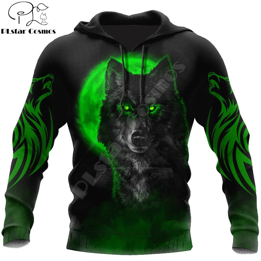 Top Trends: Beautiful The Green Moon Wolf 3D All Over Printed Men Hoodie Autumn Unisex Sweatshirt Zip Pullover Casual Streetwear KJ459 Shoppable Styles