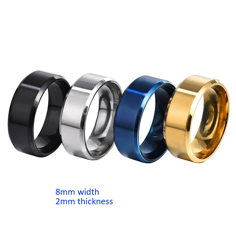 Top Trends: 6 8mm Matt Stainless Steel Simple Design Plain Titanium Rings Gold Tone Silver Plated Black Blue Rings Men Woman Jewelry Gift Shoppable Styles