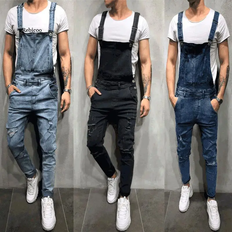 Top Trends: Mens Jeans Overalls Denim Dungaree Bib Overalls Male Jumpsuits Cargo Work Pants Trousers Mens Casual Moto Biker Pants Shoppable Styles