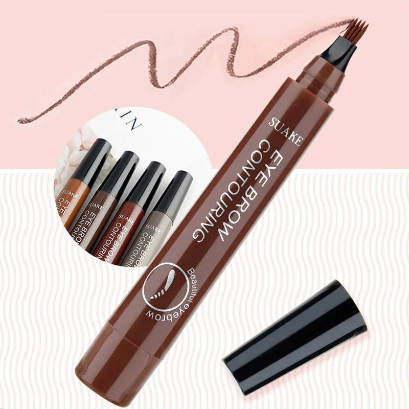 Top Trends: 5 Colors Eyebrow Tattoo Pen Waterproof 4 Points Eyebrow Pen Long Lasting Liquid Brow Pencil Natural Microblade Eyebrow Pencil Shoppable Styles