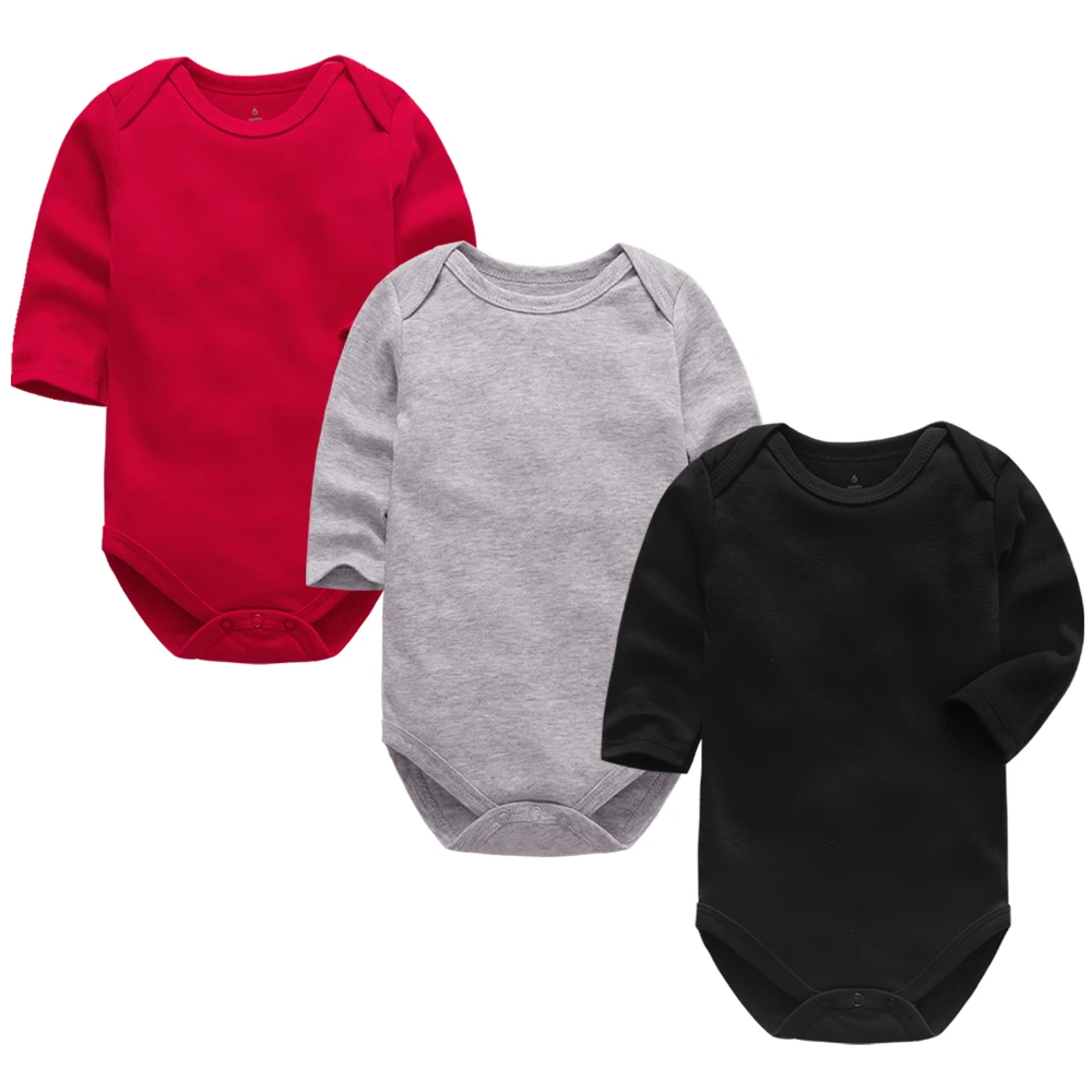 Top Trends: 3 Pack Romper For Baby Autumn Winter Boys And Girls Long Sleeve Cotton Black Romper Newborn Body Suit Infant Outfit Baby Clothes Shoppable Styles