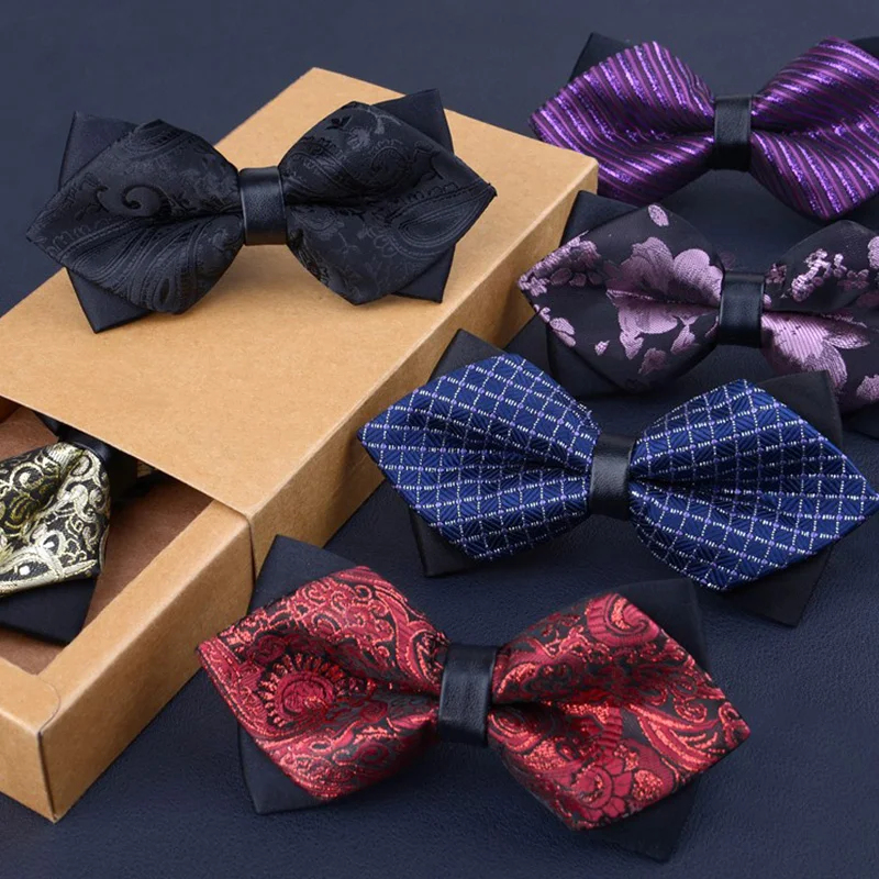 Top Trends: Classic Men Bowtie Groom Mens Striped Plaid Cravat Business Ties Fashion Butterfly Wedding Bow Ties For Male Accessories Gifts Shoppable Styles