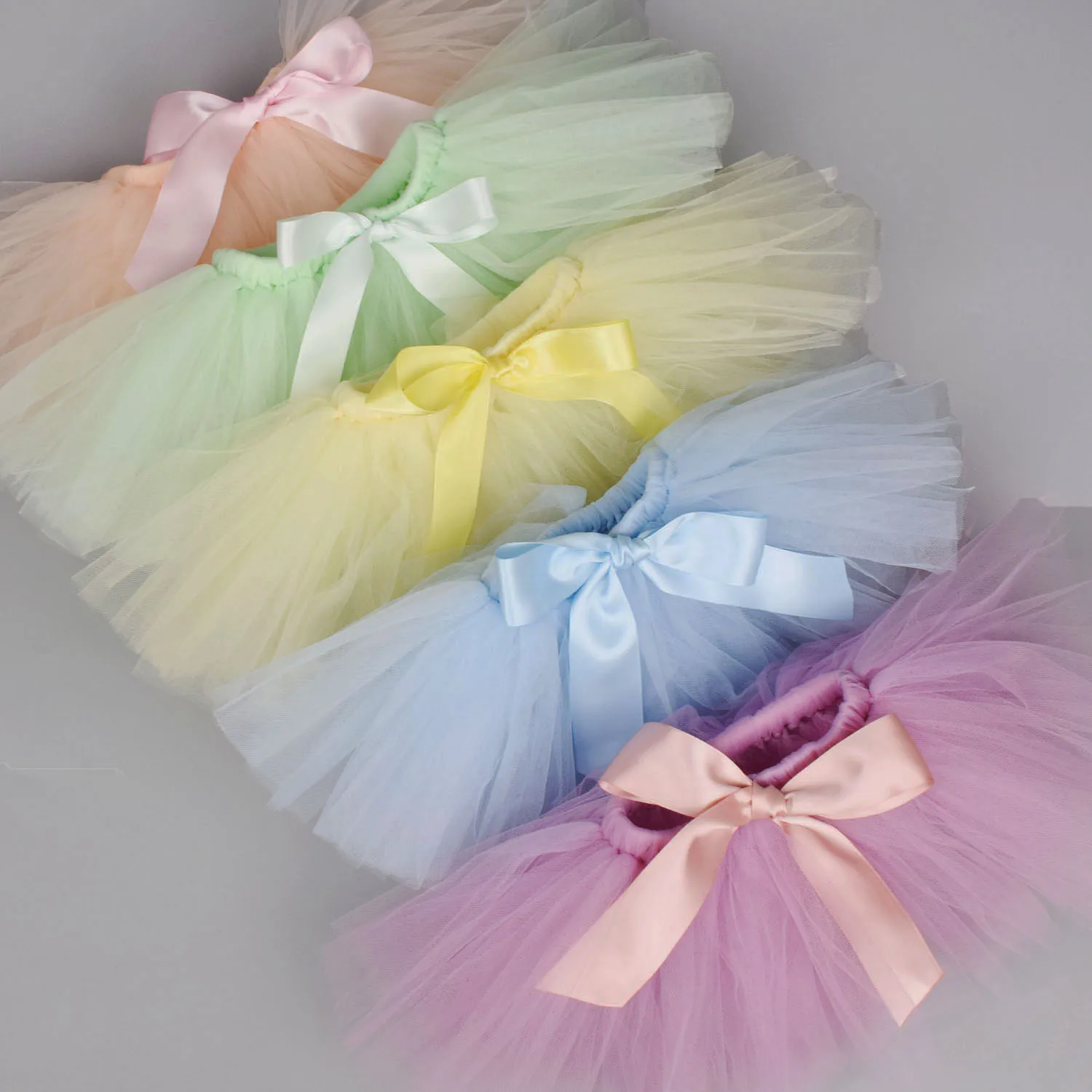 Top Trends: Newborn Baby Girls Tutu Skirt & Headband Set Newborn Photography Props Infant Fluffy Baby Tulle Skirt Set 0-12M 18 Color Options Shoppable Styles