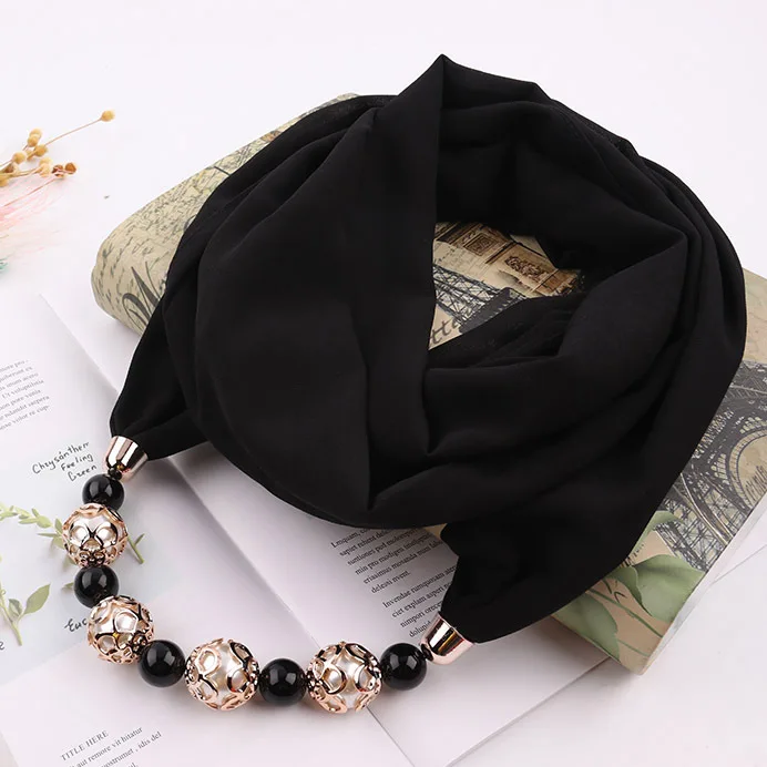 Top Trends: Women Simple Pendant Necklace Scarf Chiffon Cotton Scarves Multi-style Decorative Women Foulard Femme Head Scarves Hijab Shoppable Styles - Image 4