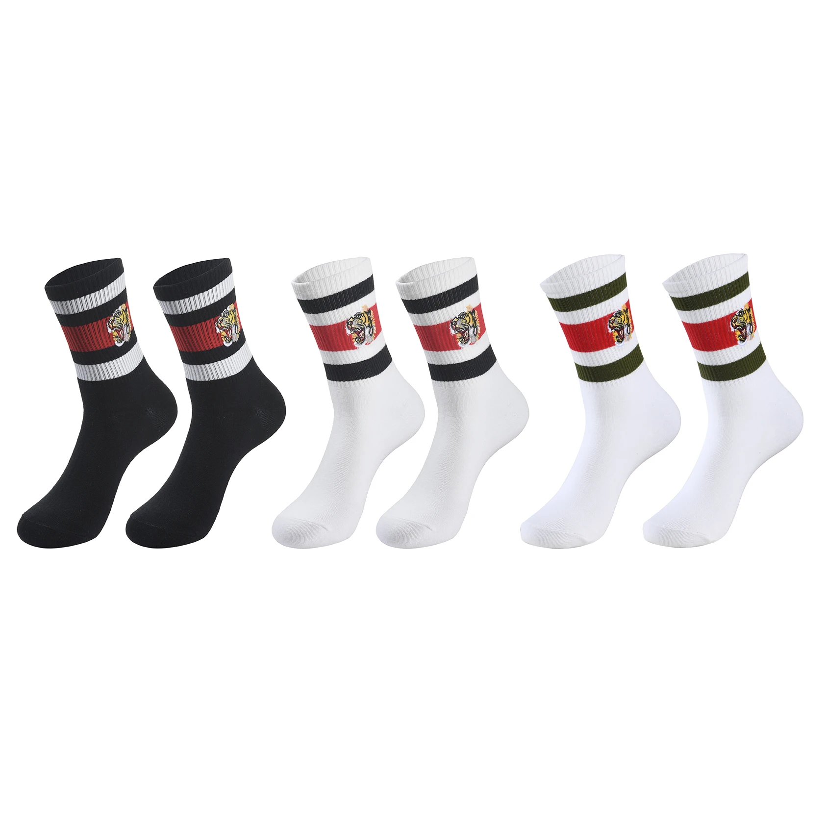 Top Trends: Men And Women Black And White Socks Tiger Print Casual Fashion Socks Hip Hop Life Socks Sports Socks Solid Color High Socks Shoppable Styles