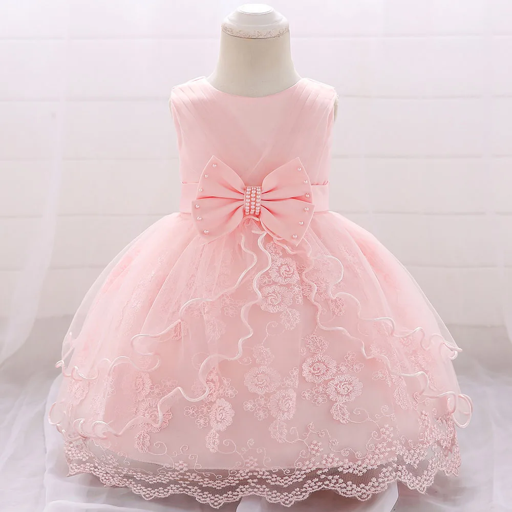 Top Trends: Pink White Baby Girl Dress 1st Birthday Dress For Christmas Kids Clothes Child Christening Princess Evening Clothing Vestidos Shoppable Styles