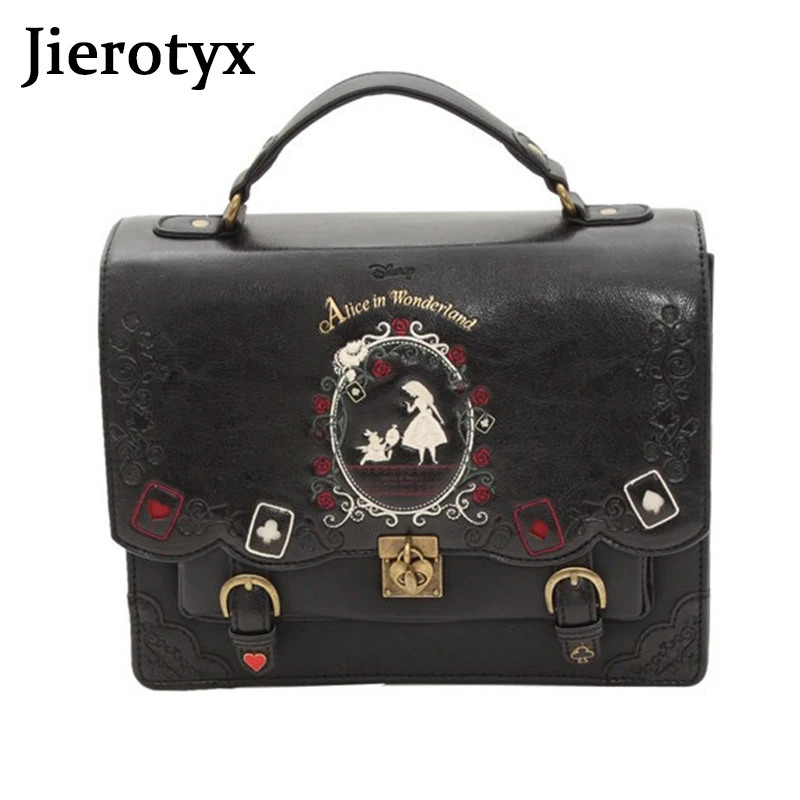 Top Trends: JIEROTYX Women Backpack Girl Alice Bag In Wonderland School Backpack Bag Women Handbags Bag Black Gothic Punk Style Hot Sale Shoppable Styles