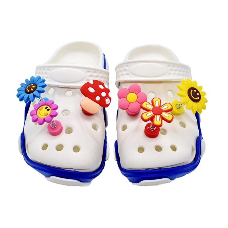 Top Trends: 1 Pcs Creative Shoe Charms Slippers Accessories Spring Flower Decorations PVC Buckle For Kids Adult Bracelets Wristban Shoppable Styles