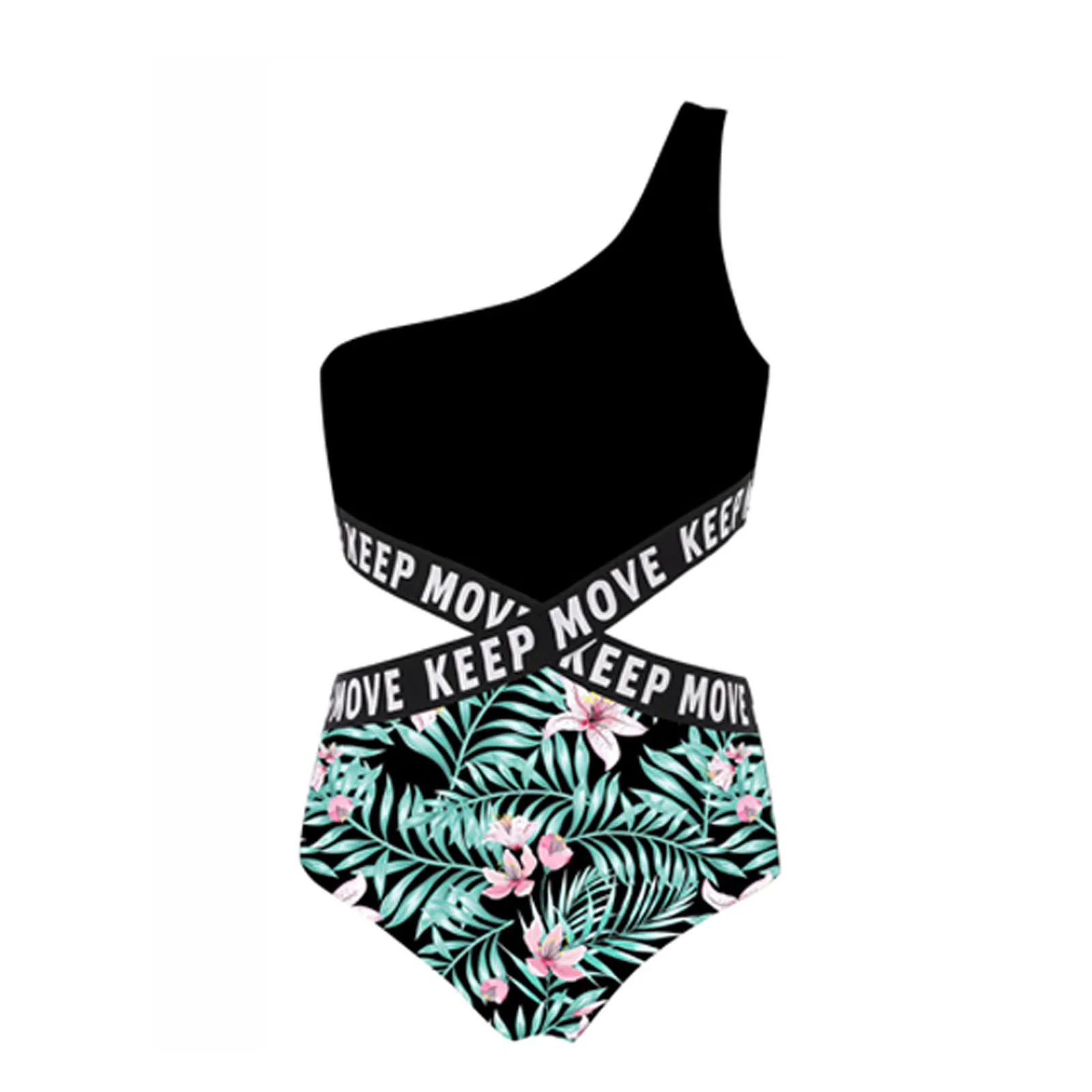 Top Trends: Teenager Girl One Piece Swimsuit One Shoulder Print Child Bathing Suits Monokini Bandage Children Swimwear Kids Pool Beachwear Shoppable Styles