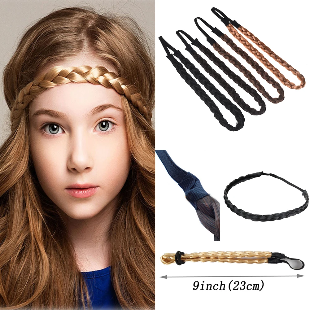 Top Trends: Brown Black Wig Hairband Handmade Braid Headband For Women Ladies Elegant Twist Plait Fake Hair Headware Hair Accessories 1PC Shoppable Styles