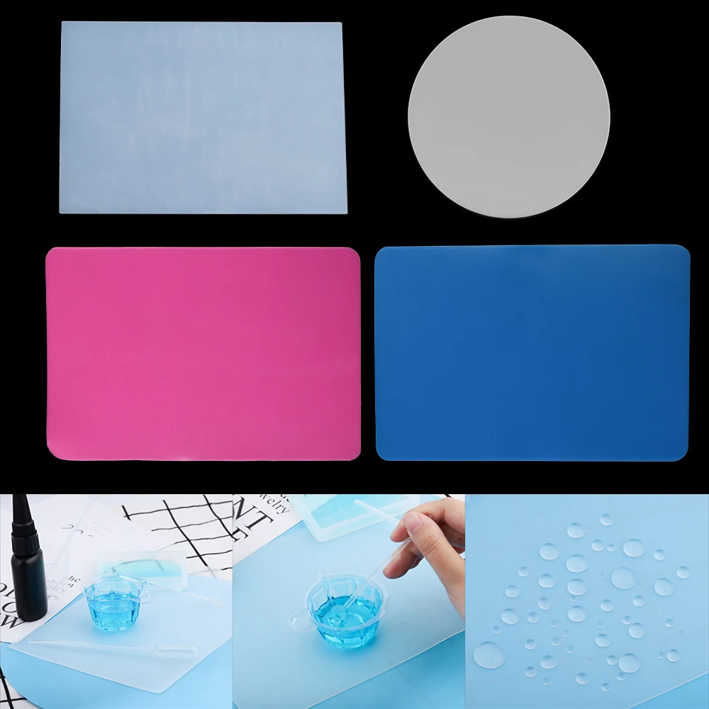 Top Trends: Transparent Silicone Pad Clear Mat Pink Resin Pad Craft Tool High Temperature Resistance Sticky Plate For DIY Epoxy Making Tool Shoppable Styles