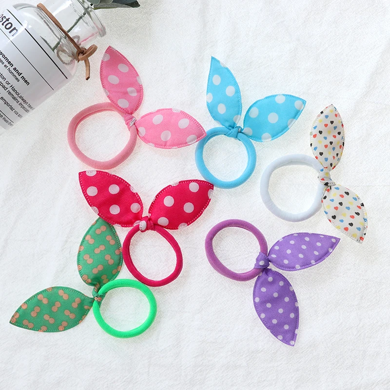 Top Trends: 10Pcs Cute Rabbit Ear Hair Ring Girl Rubber Band Elastic Hair Bands Baby Headwear Korean Children Hair Accessories Ornaments Shoppable Styles - Image 4