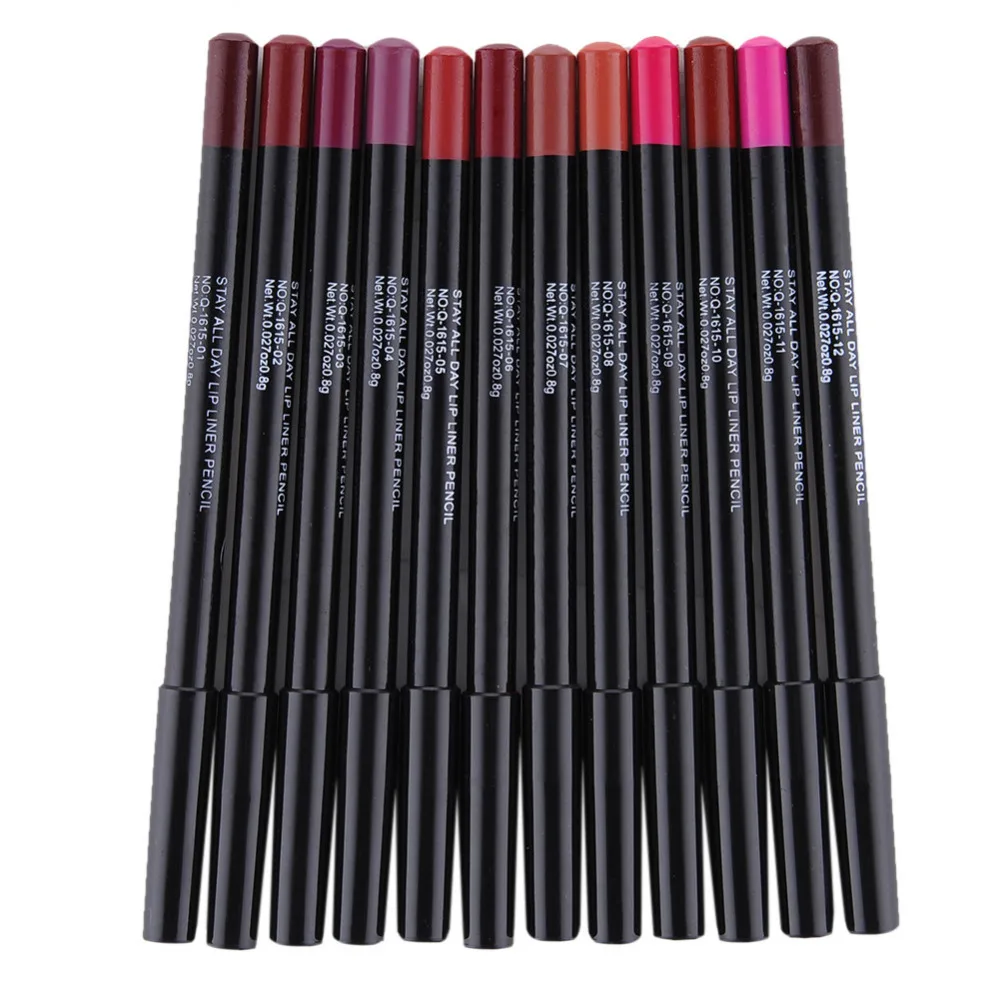 Top Trends: 12pcs / set Professional Matte Lip Liner Pencil Set Waterproof Long Lasting Smooth Natural Lipliner Pen Makeup Cosmetic Tools Kit Shoppable Styles