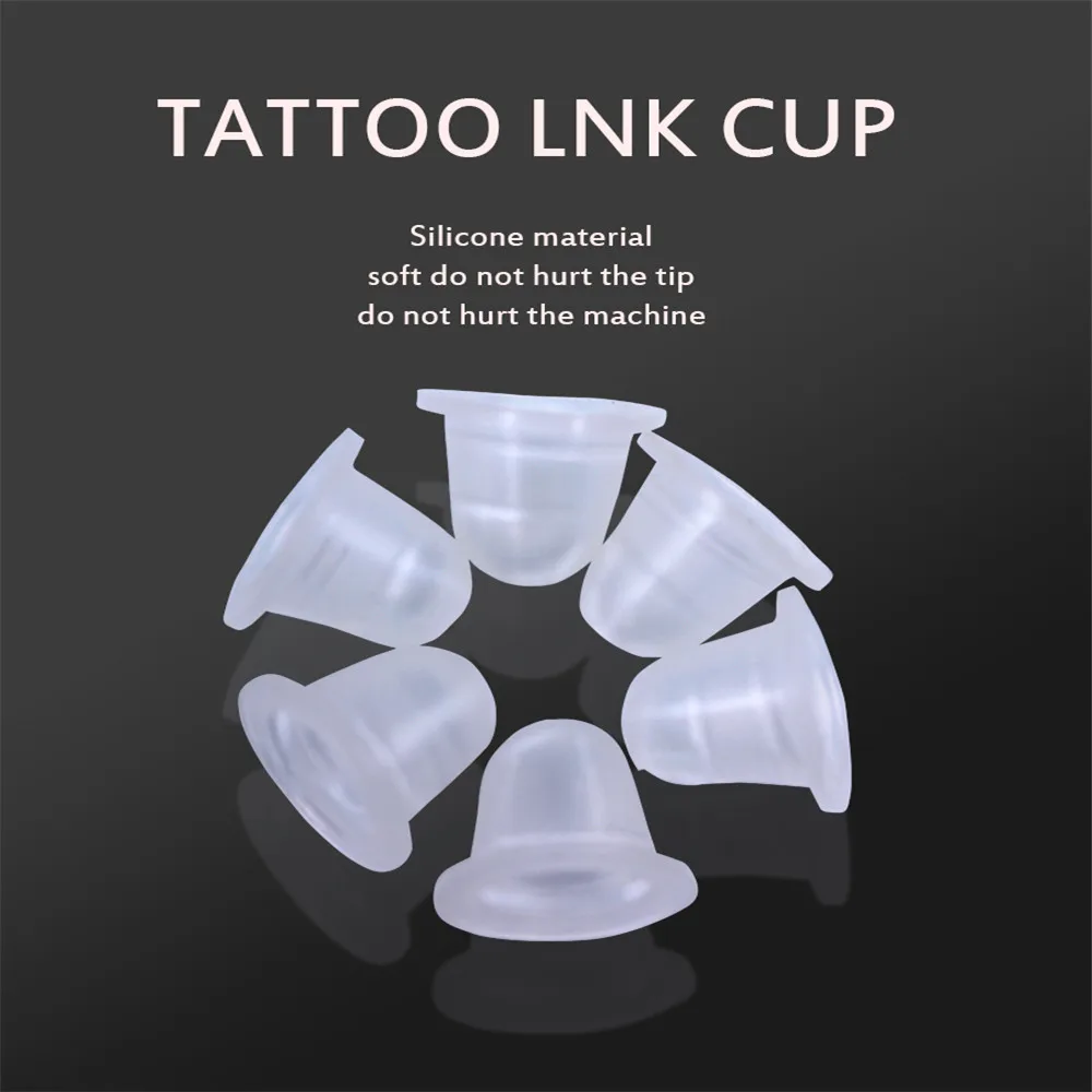 Top Trends: 50PCS Soft Microblading Tattoo Ink Cup Cap Pigment Silicone Holder Container For Needle Tattoo Accessory Supply Shoppable Styles