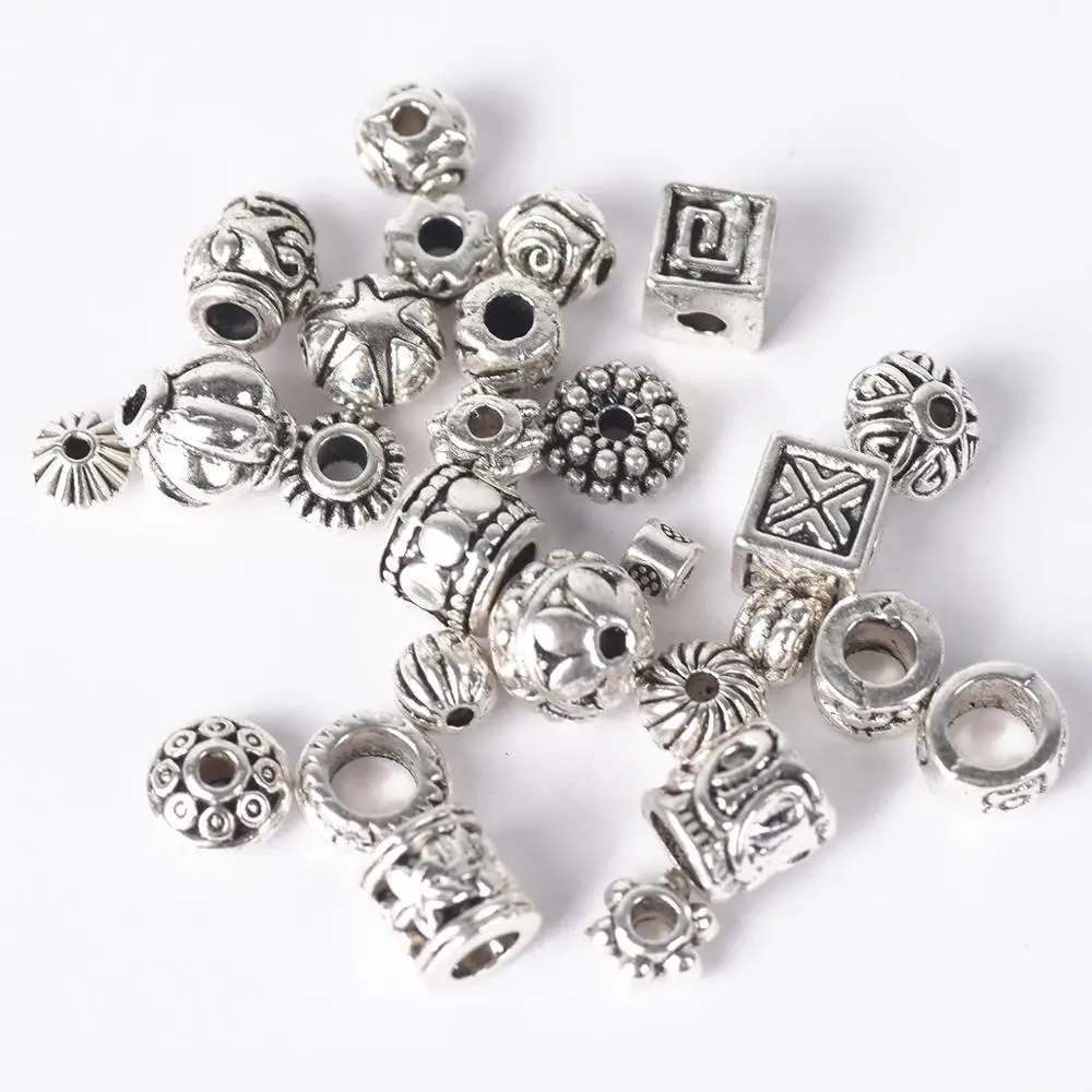 Top Trends: 50pcs Tibetan Silver Color Metal Alloy Loose Spacer Beads Lot For Earring Necklace Bracelet Jewelry Making Findings DIY Crafts Shoppable Styles - Image 2