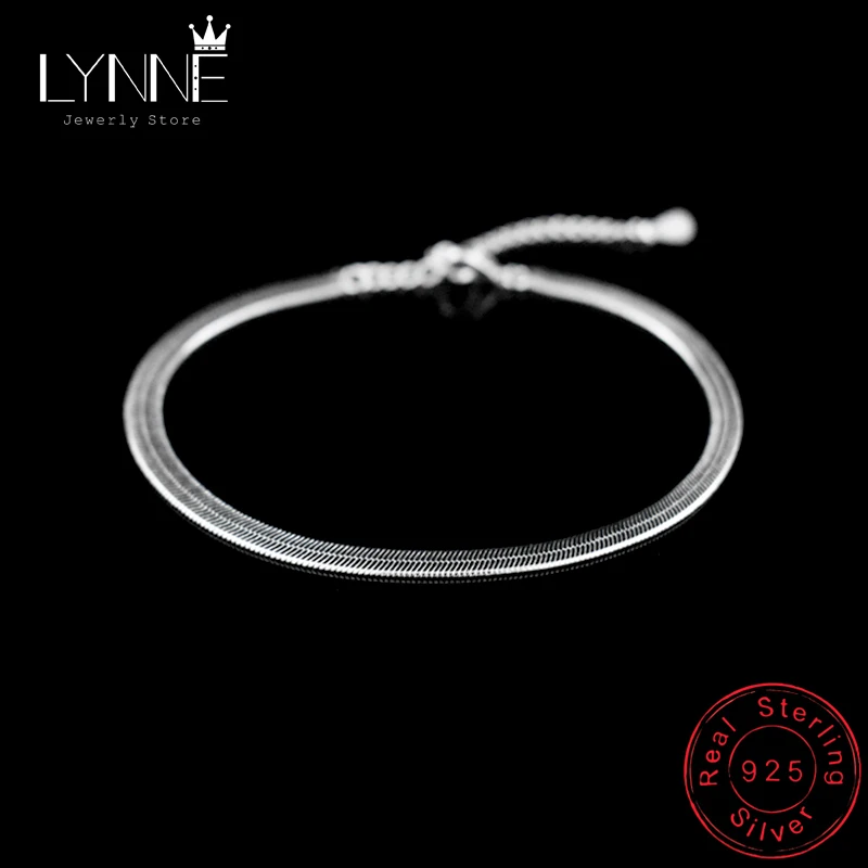 Top Trends: New Arrival Anklet 925 Sterling Ladies Silver Anklets Bracelet Flat Snake Chain For Women Foot Jewelry Barefoot Sandals Anklets Shoppable Styles