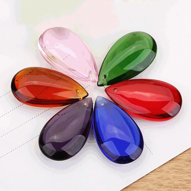 Top Trends: 1pcs Big Teardrop 38mm 50mm Crystal Glass Loose Pendant Beads For Jewelry Making DIY Curtain Shoppable Styles