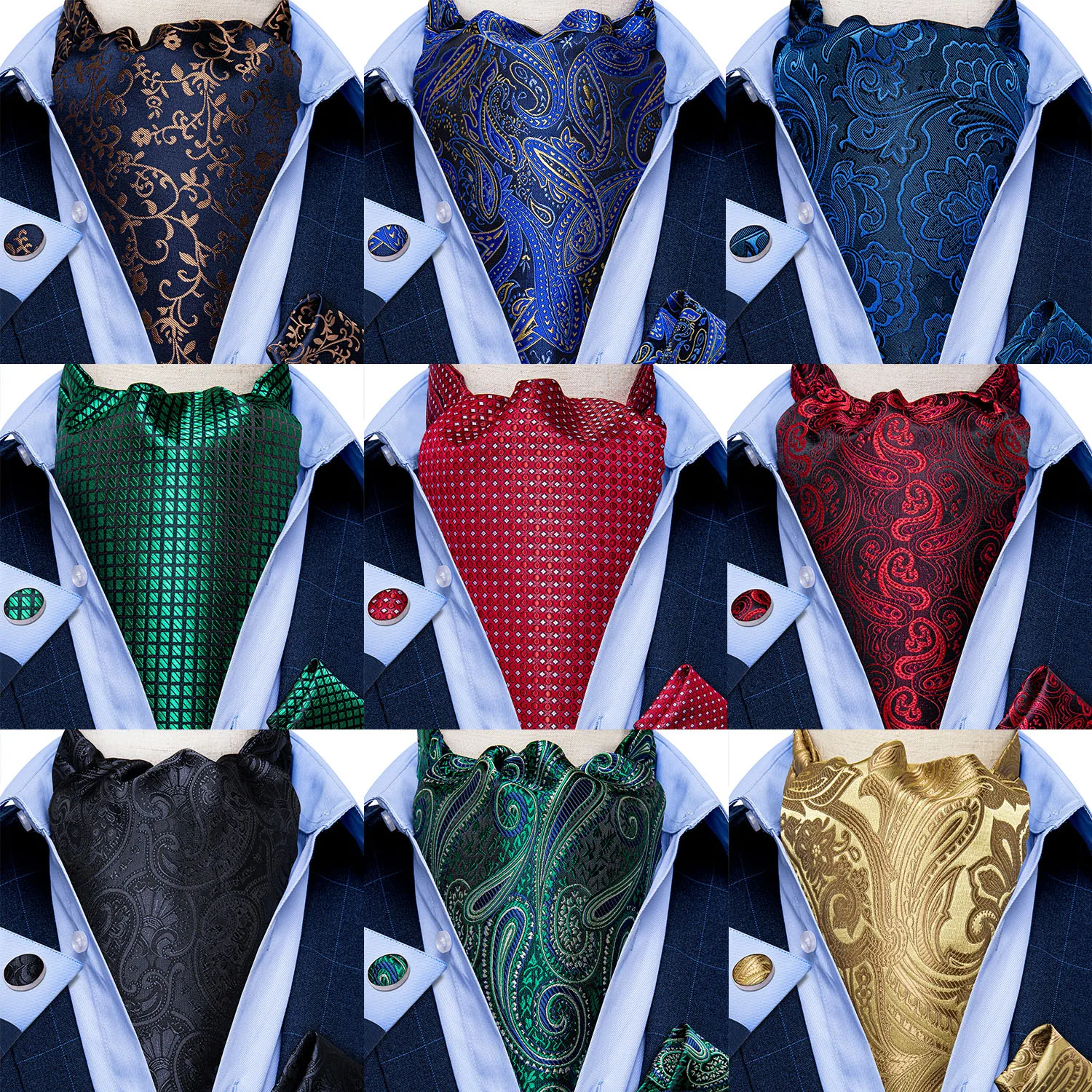 Top Trends: Men Vintage Blue Red Green Paisley Plaid Wedding Formal Cravat Ascot Scrunch Self British Style Gentleman Silk Necktie DiBanGu Shoppable Styles