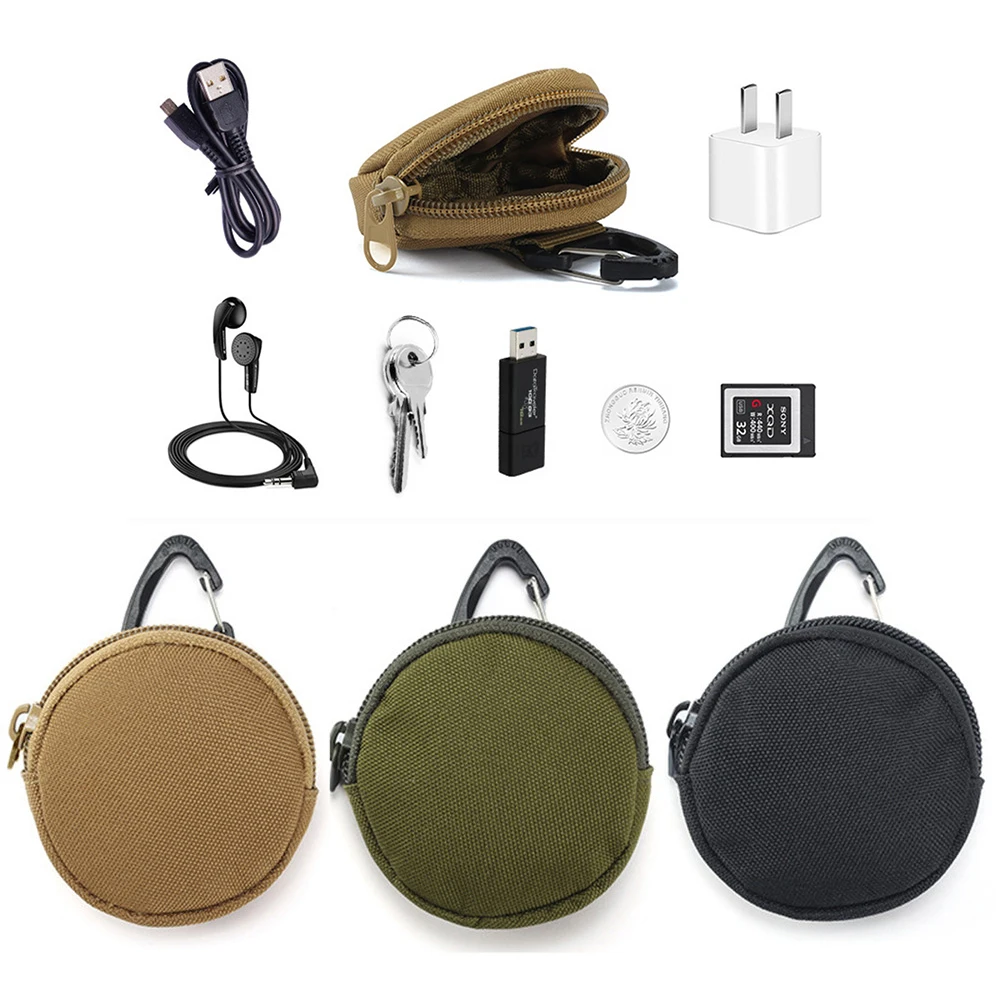 Top Trends: Tactical EDC Pouch Men Coin Purses Key Wallet Holder Military Army Keychain Zipper Pocket USB Cable Headset Bag Organizer Shoppable Styles