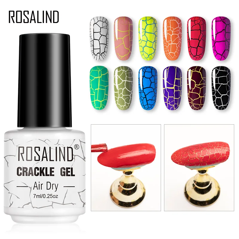 Top Trends: ROSALIND Crackle Gel Nail Polish For Nail Art Manicure Set Air Dry Nail Polish Need Base Color Gel Varnishes Lacuqer Shoppable Styles