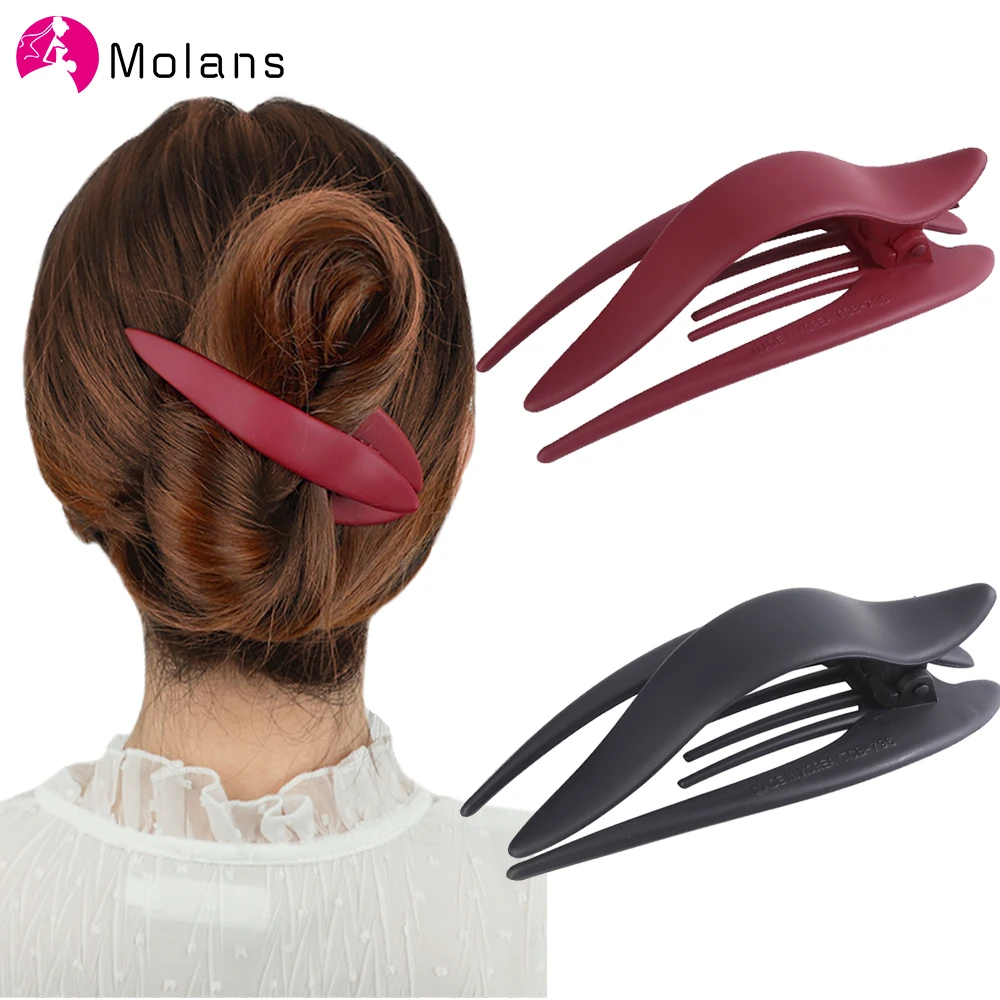 Top Trends: Molans New Simple Matte Duckbill Hair Claws Solid Color Hair Clips Hair Accessories For Women Colorful Hairpin Ponytail Headwear Shoppable Styles