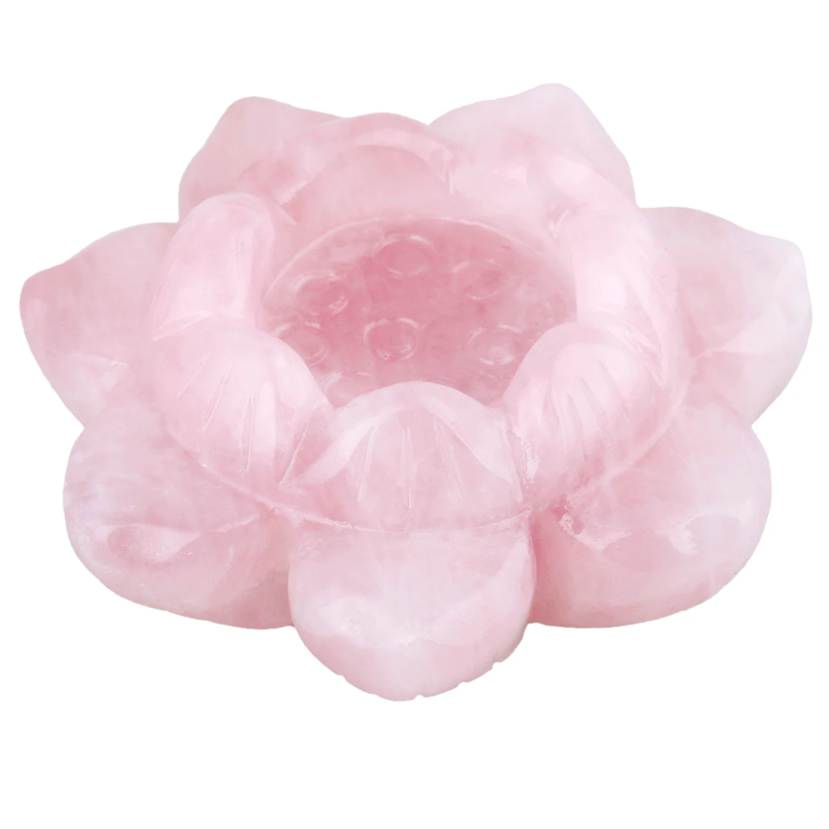 Top Trends: Natural Rose Quartz Carved Gemstone Lotus Flower Crystal Ball Stand Candle Holder Shoppable Styles