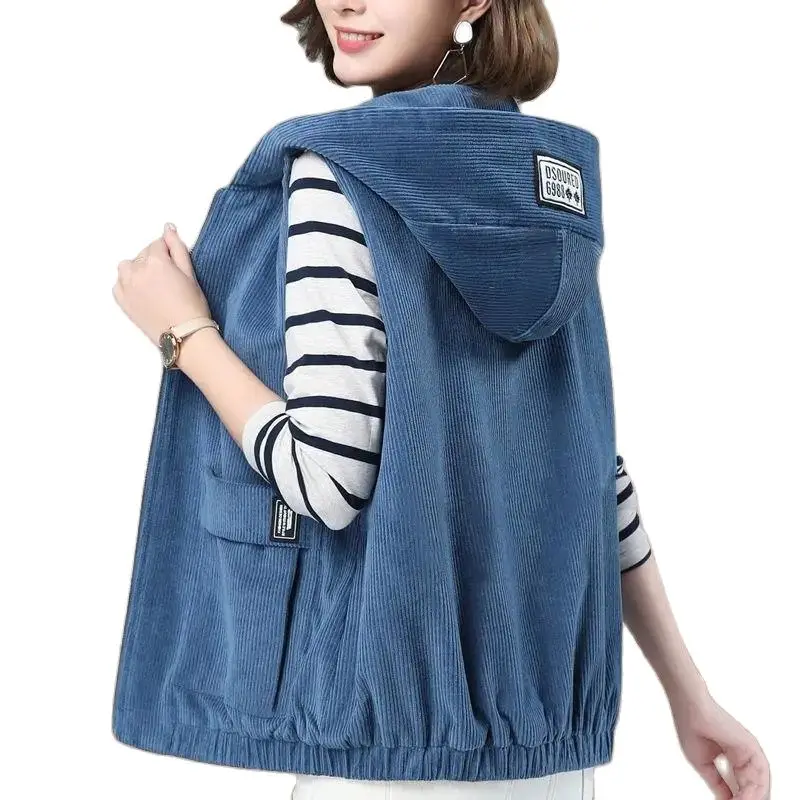 Top Trends: Women Corduroy Vest Short Jacket Waistcoat 2023 Spring Autumn New Fashion Korean Version Of The Wild Loose Slim Casual Coat M369 Shoppable Styles