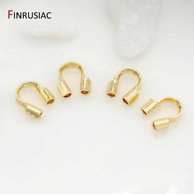 Top Trends: Wholesale 14K Gold Plated Wire Protectors Wire Guard Guardian Protectors Loops U Shape Clasps Connector For DIY Jewelry Making Shoppable Styles