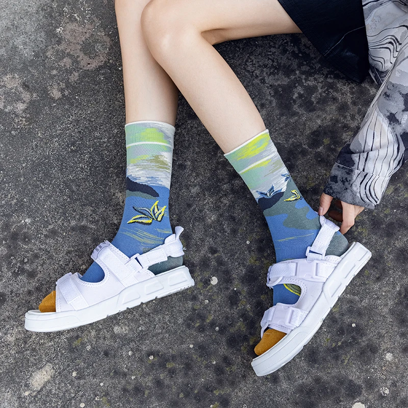 Top Trends: 1Pairs Women Long Sock Cartoon Print Creative Fashion Personalized Novelty Men Women Socks Winter Warm Comfortable Cotton Socks Shoppable Styles