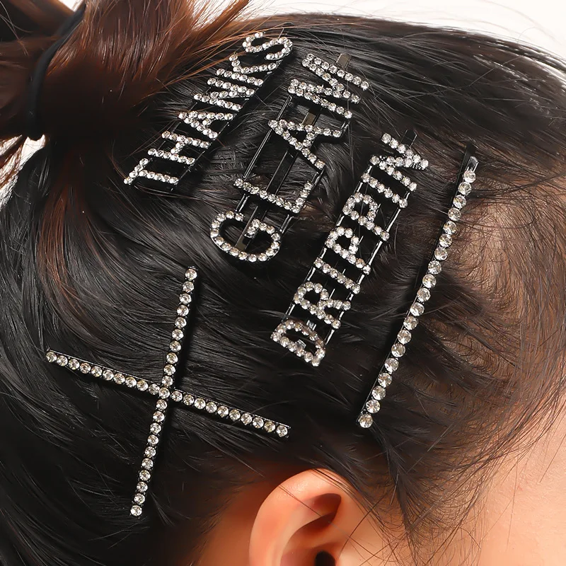 Top Trends: Simple Letter Rhinestone Hairpins Women Hair Clips Pins Barrettes Accessories For Women Girls Hair Hairclip Hairgrip Headdress Shoppable Styles - Image 2