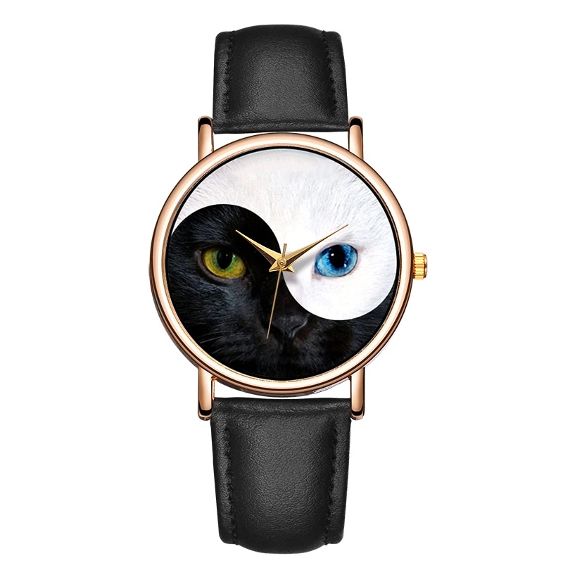 Top Trends: Women Watches Leather Band Cat Eyes Vintage Simple Ladies Quartz Wrist Watch Top Brand Luxury Fashion Clock Saat Montre Femme Shoppable Styles