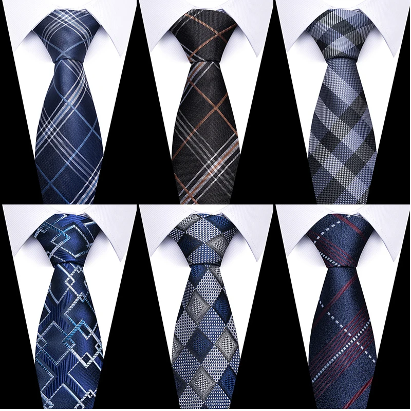 Top Trends: Nice Handmade High Quality Luxury Silk Tie Printed Necktie Men Clothing Accessories Black Blue Plaid Holiday Day Gift Shoppable Styles