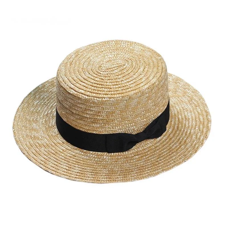 Top Trends: New Summer Women&#039;s Boater Beach Hat Wide Side Female Casual Panama Hat Lady Classic Flat Bowknot Straw Sun Hat Women Fedora Hat Shoppable Styles