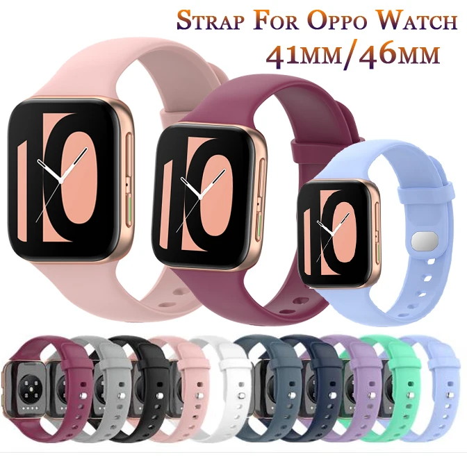 Top Trends: Official Style Silicone Watch Strap For Oppo Watch 41mm 46mm Original SmartWatch Band Replacement WristBand Bracelet Belt Correa Shoppable Styles