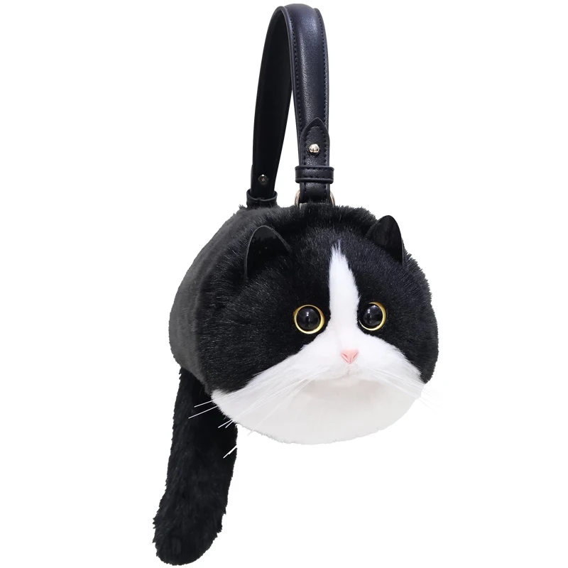 Top Trends: High Quality 2022 NEW Kawaii Novelty Simulation Black And White Cat Crossbody Bag Gift For Girl Valentines Gift Handbag Shoppable Styles